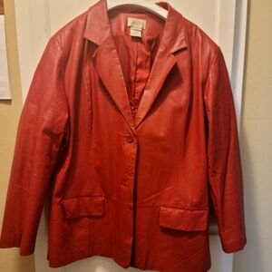 Red leather Blazer